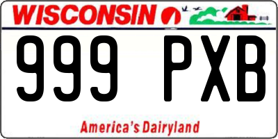 WI license plate 999PXB