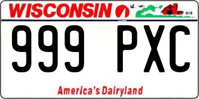 WI license plate 999PXC