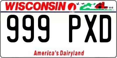 WI license plate 999PXD