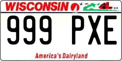 WI license plate 999PXE