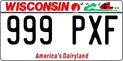 WI license plate 999PXF