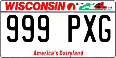 WI license plate 999PXG