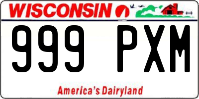 WI license plate 999PXM