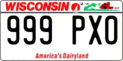 WI license plate 999PXO