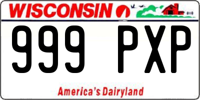 WI license plate 999PXP