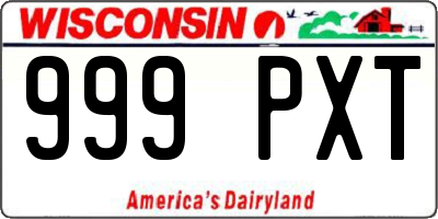 WI license plate 999PXT