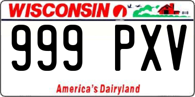 WI license plate 999PXV