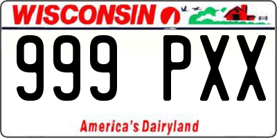 WI license plate 999PXX