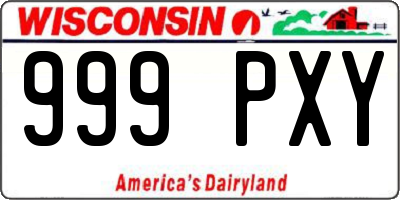 WI license plate 999PXY