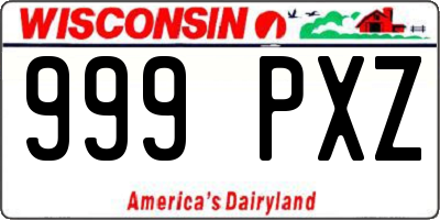 WI license plate 999PXZ