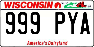 WI license plate 999PYA