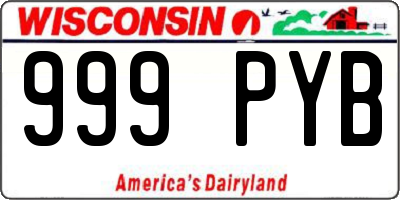WI license plate 999PYB