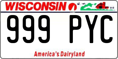 WI license plate 999PYC