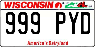 WI license plate 999PYD