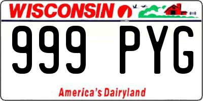 WI license plate 999PYG