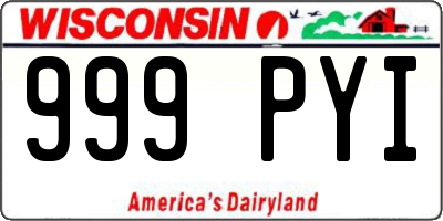 WI license plate 999PYI
