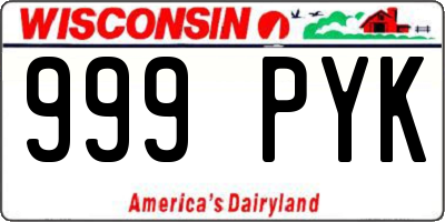 WI license plate 999PYK