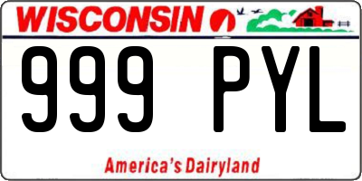 WI license plate 999PYL
