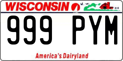 WI license plate 999PYM