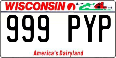 WI license plate 999PYP