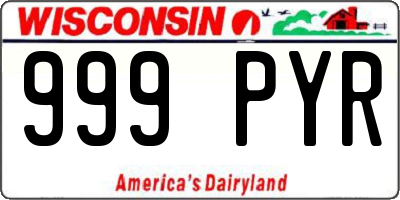WI license plate 999PYR