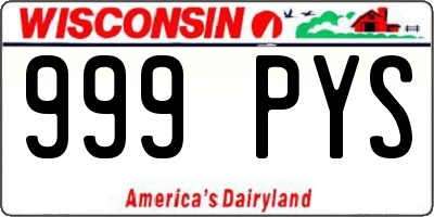 WI license plate 999PYS