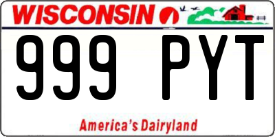 WI license plate 999PYT