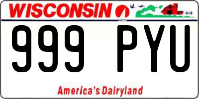 WI license plate 999PYU