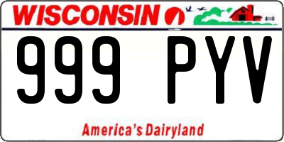 WI license plate 999PYV