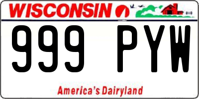 WI license plate 999PYW