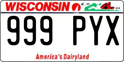 WI license plate 999PYX