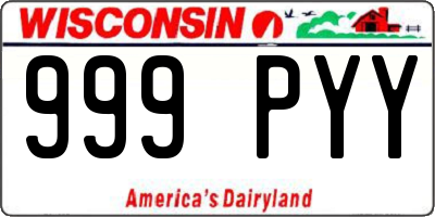 WI license plate 999PYY