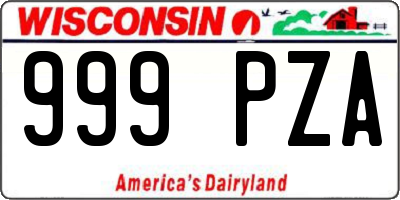 WI license plate 999PZA