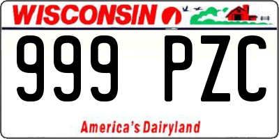 WI license plate 999PZC