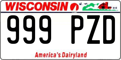 WI license plate 999PZD