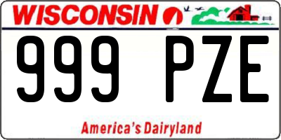 WI license plate 999PZE