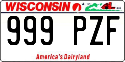 WI license plate 999PZF