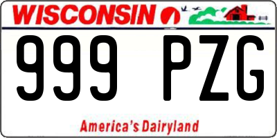 WI license plate 999PZG