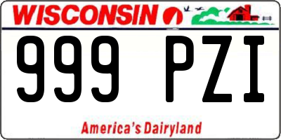 WI license plate 999PZI