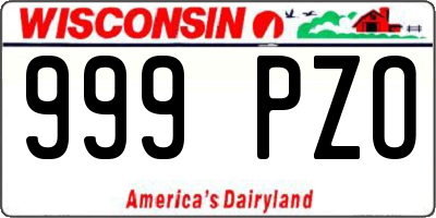 WI license plate 999PZO