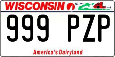 WI license plate 999PZP