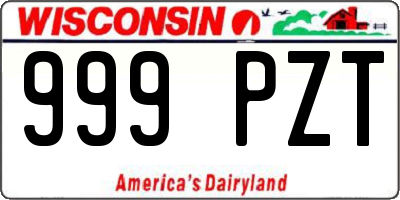 WI license plate 999PZT