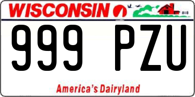WI license plate 999PZU