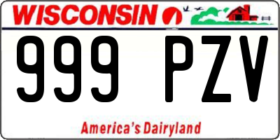 WI license plate 999PZV
