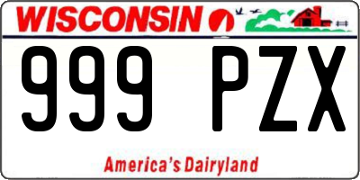 WI license plate 999PZX