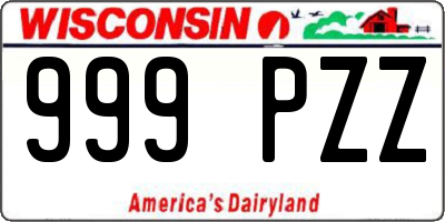 WI license plate 999PZZ