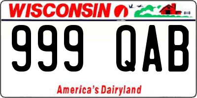 WI license plate 999QAB