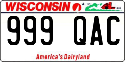 WI license plate 999QAC