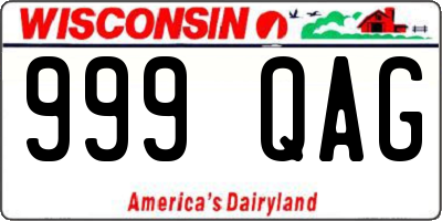 WI license plate 999QAG