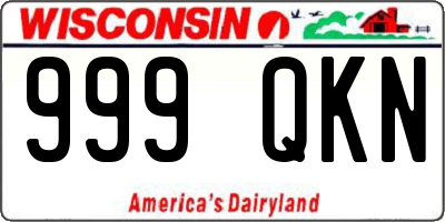 WI license plate 999QKN